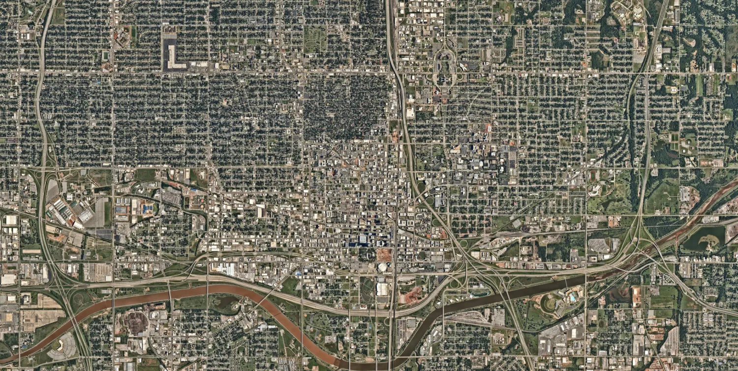 oklahoma city, oklahoma aerial map